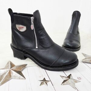 Red Wing Shoes 1671 Side Zip Moto Boots Black Leather Heeled Women's Size 9.5